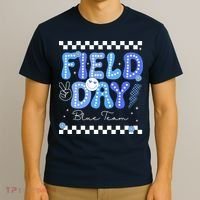 Field Day Trip Blue Team Color Game Competition T-Shirt thumb 3
