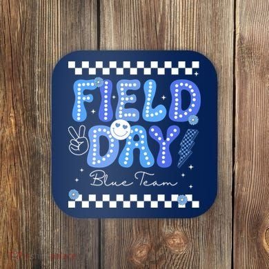 Field Day Trip Blue Team Color Game Competition Coaster