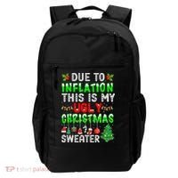 Funny Due To Inflation Ugly Christmas Sweaters Xmas Holiday Backpack thumb 0