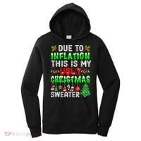 Funny Due To Inflation Ugly Christmas Sweaters Xmas Holiday Women's Hoodie thumb 0