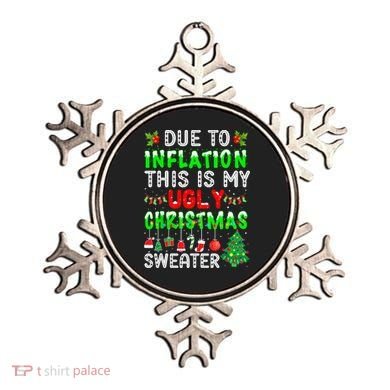 Funny Due To Inflation Ugly Christmas Sweaters Xmas Holiday Ornament