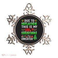 Funny Due To Inflation Ugly Christmas Sweaters Xmas Holiday Ornament thumb 0