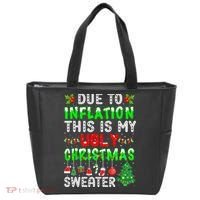 Funny Due To Inflation Ugly Christmas Sweaters Xmas Holiday Tote Bag thumb 0