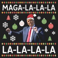 Funny Donald Trump Ugly Christmas Maga La La La Gift Beanie thumb 2