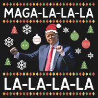 Funny Donald Trump Ugly Christmas Maga La La La Gift Women's Hoodie thumb 2