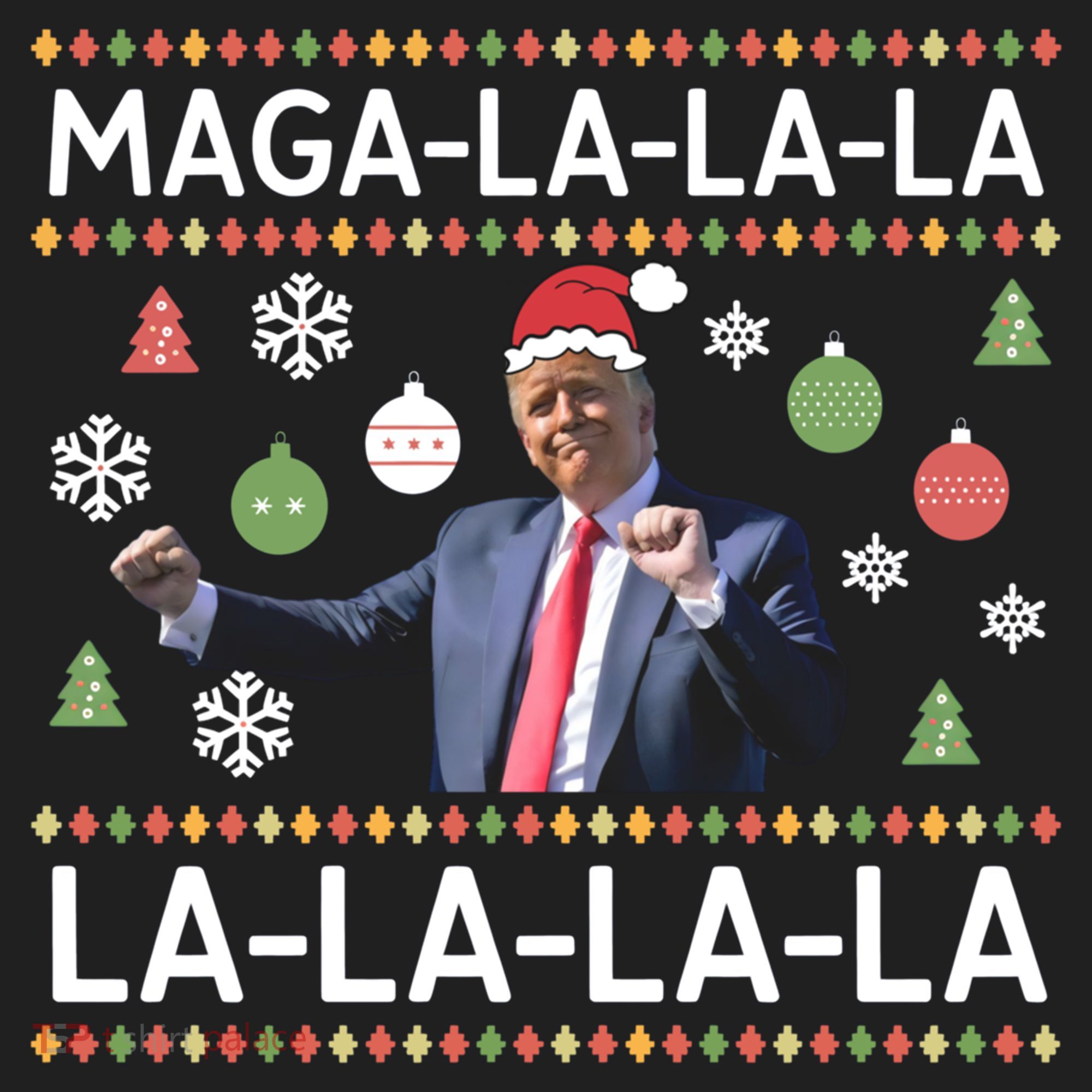 Funny Donald Trump Ugly Christmas Maga La La La Gift Hat