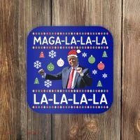 Funny Donald Trump Ugly Christmas Maga La La La Gift Coaster thumb 0