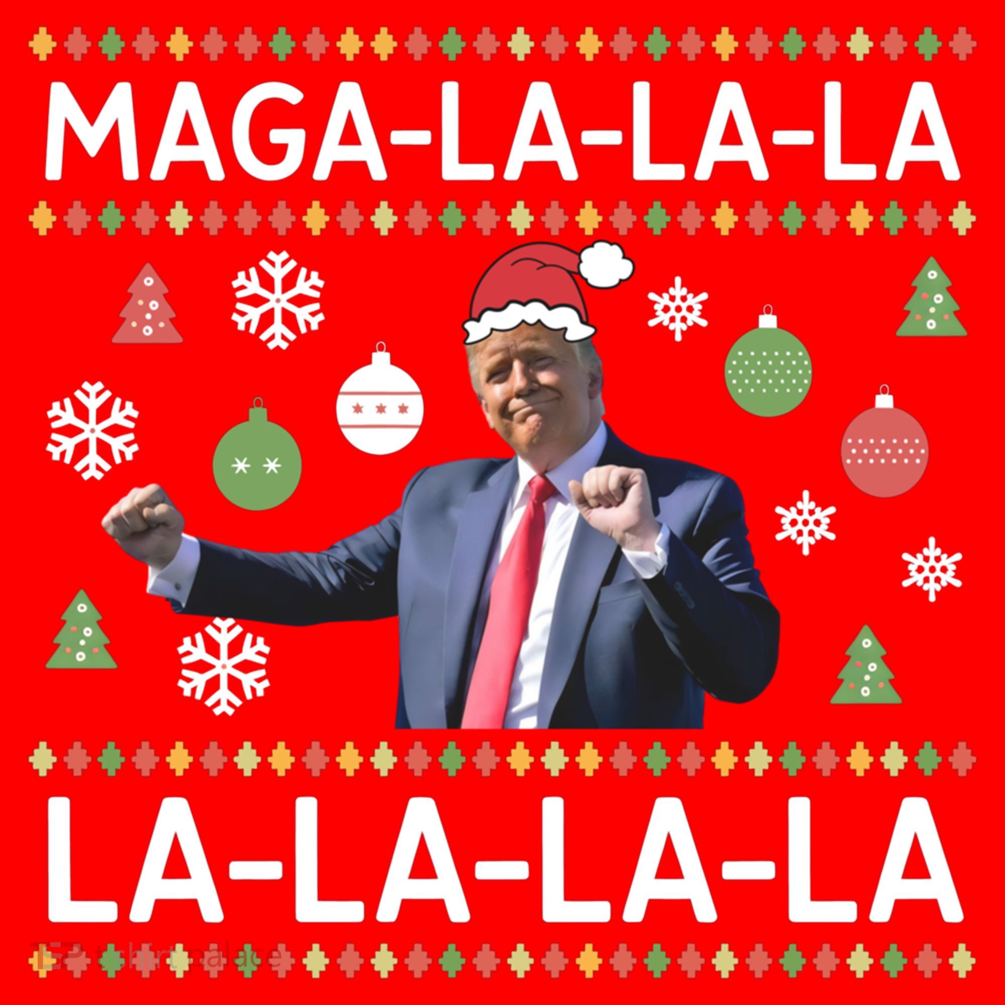 Funny Donald Trump Ugly Christmas Maga La La La Gift Santa Hat
