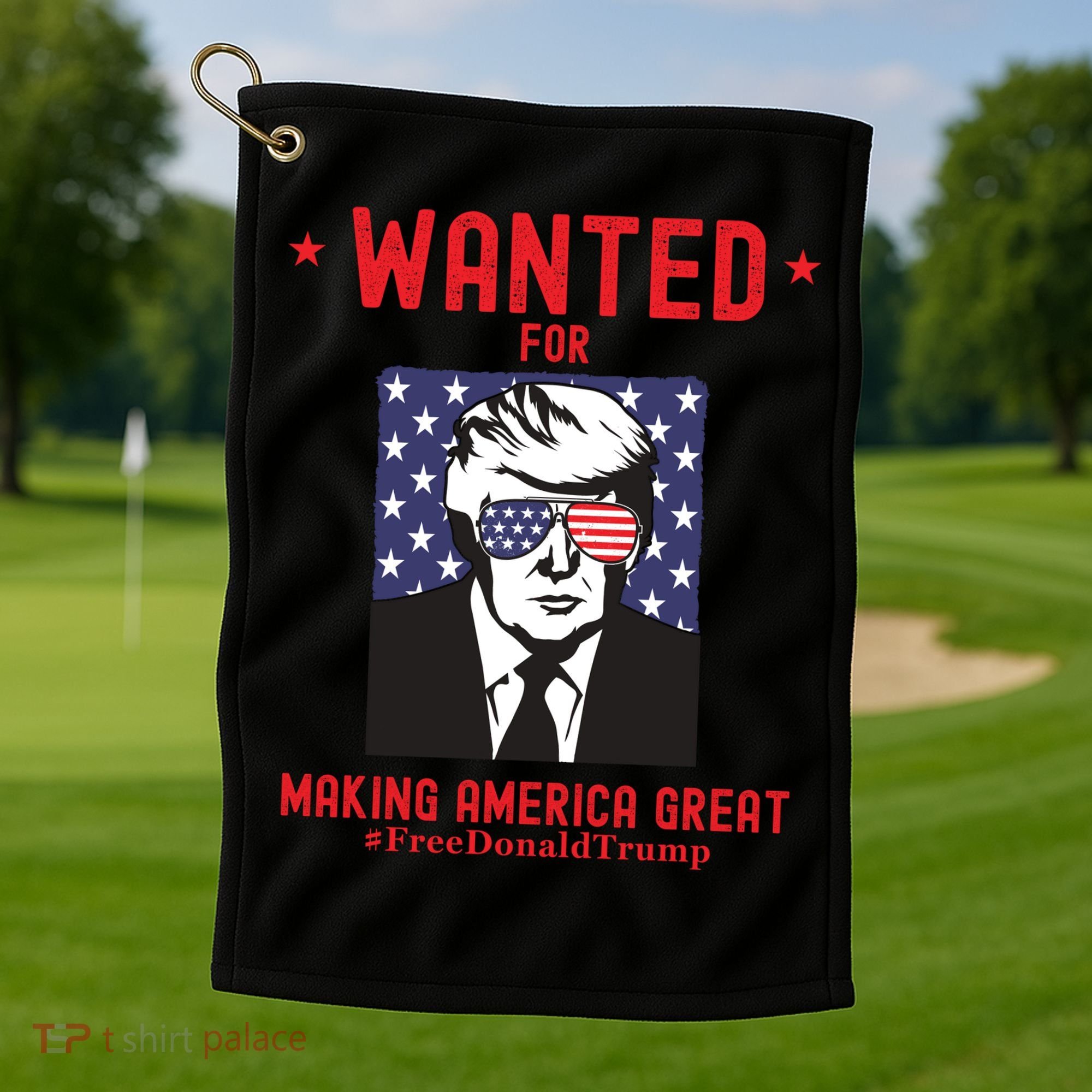 Free Donald Trump MAGA Conservative Republican Golf Towel