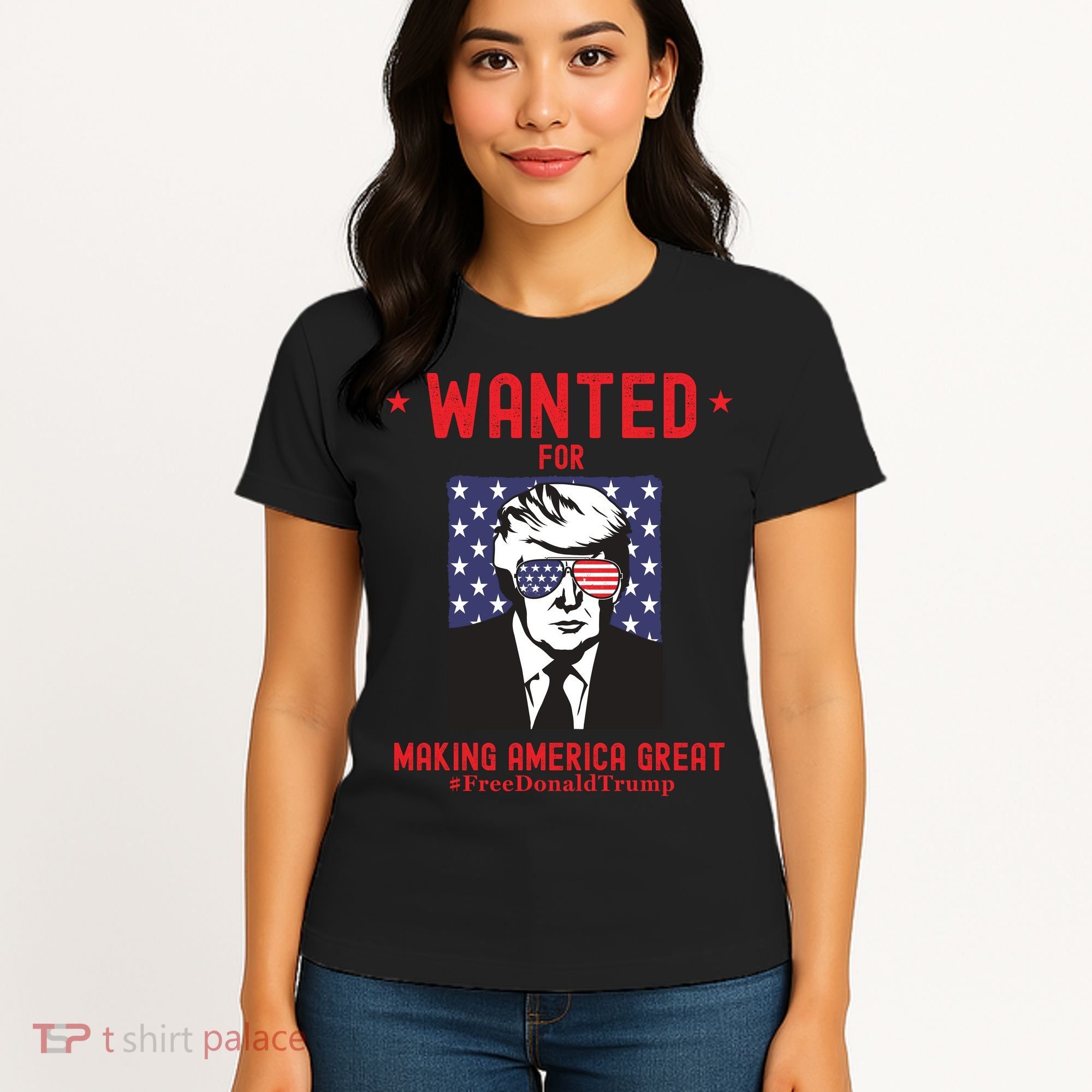 Free Donald Trump MAGA Conservative Republican Women's T-Shirt