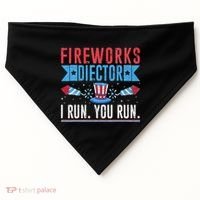 Firework Director Technician I Run You Run 4th Of July USA-Made Doggie Bandana thumb 0