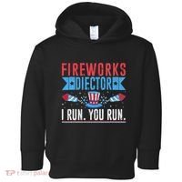 Firework Director Technician I Run You Run 4th Of July Toddler Hoodie thumb 0