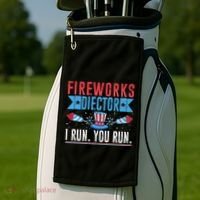 Firework Director Technician I Run You Run 4th Of July Golf Towel thumb 2