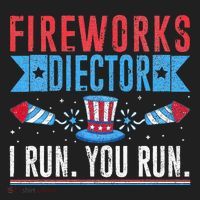 Firework Director Technician I Run You Run 4th Of July Golf Towel thumb 3