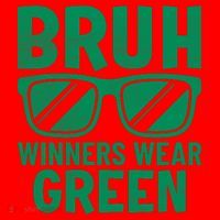 Field Day Team Spirit Bruh Winners Wear Green Santa Hat thumb 1