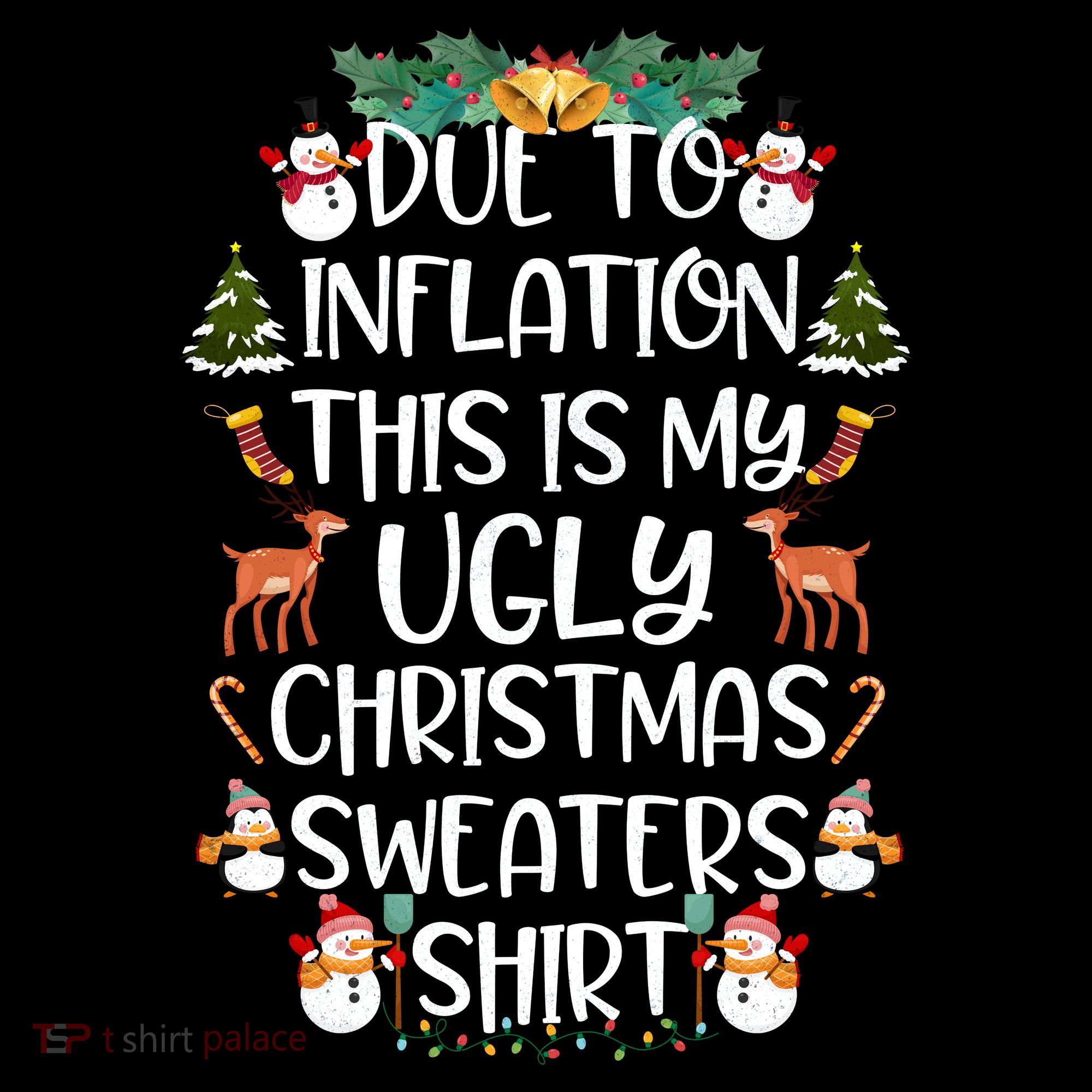 Funny Due To Inflation This Is My Ugly Christmas Sweaters Shirt Coffee Mug