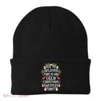 Funny Due To Inflation This Is My Ugly Christmas Sweaters Shirt Beanie thumb 0