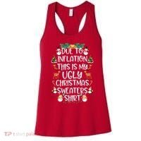 Funny Due To Inflation This Is My Ugly Christmas Sweaters Shirt Women's Tank Top thumb 0