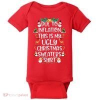 Funny Due To Inflation This Is My Ugly Christmas Sweaters Shirt Baby Bodysuit thumb 0