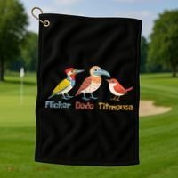 Flicker Dodo Titmouse Bird Lover Nature Lover Golf Towel thumb 1