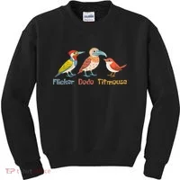 Flicker Dodo Titmouse Bird Lover Nature Lover Kids Sweatshirt thumb 0