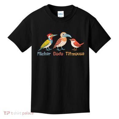 Flicker Dodo Titmouse Bird Lover Nature Lover Kids T-Shirt