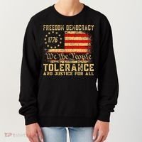 Freedom Democracy Tolerance And Justice For All Hands Off Women's Sweatshirt thumb 0