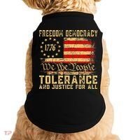 Freedom Democracy Tolerance And Justice For All Hands Off Doggie Tank thumb 0