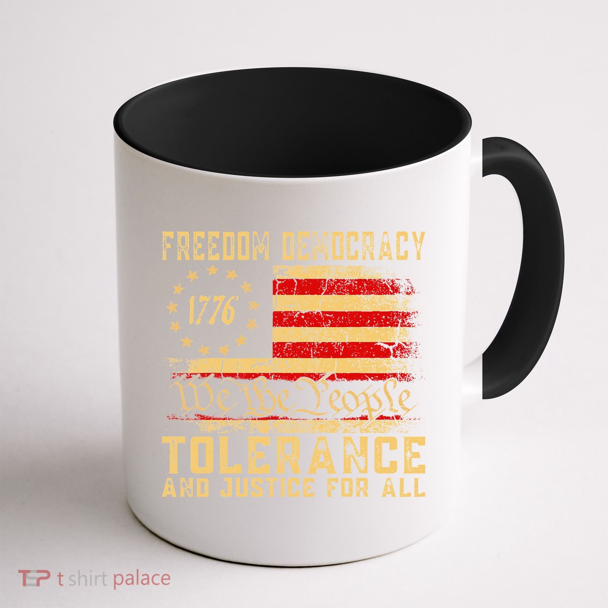 Freedom Democracy Tolerance And Justice For All Hands Off Coffee Mug