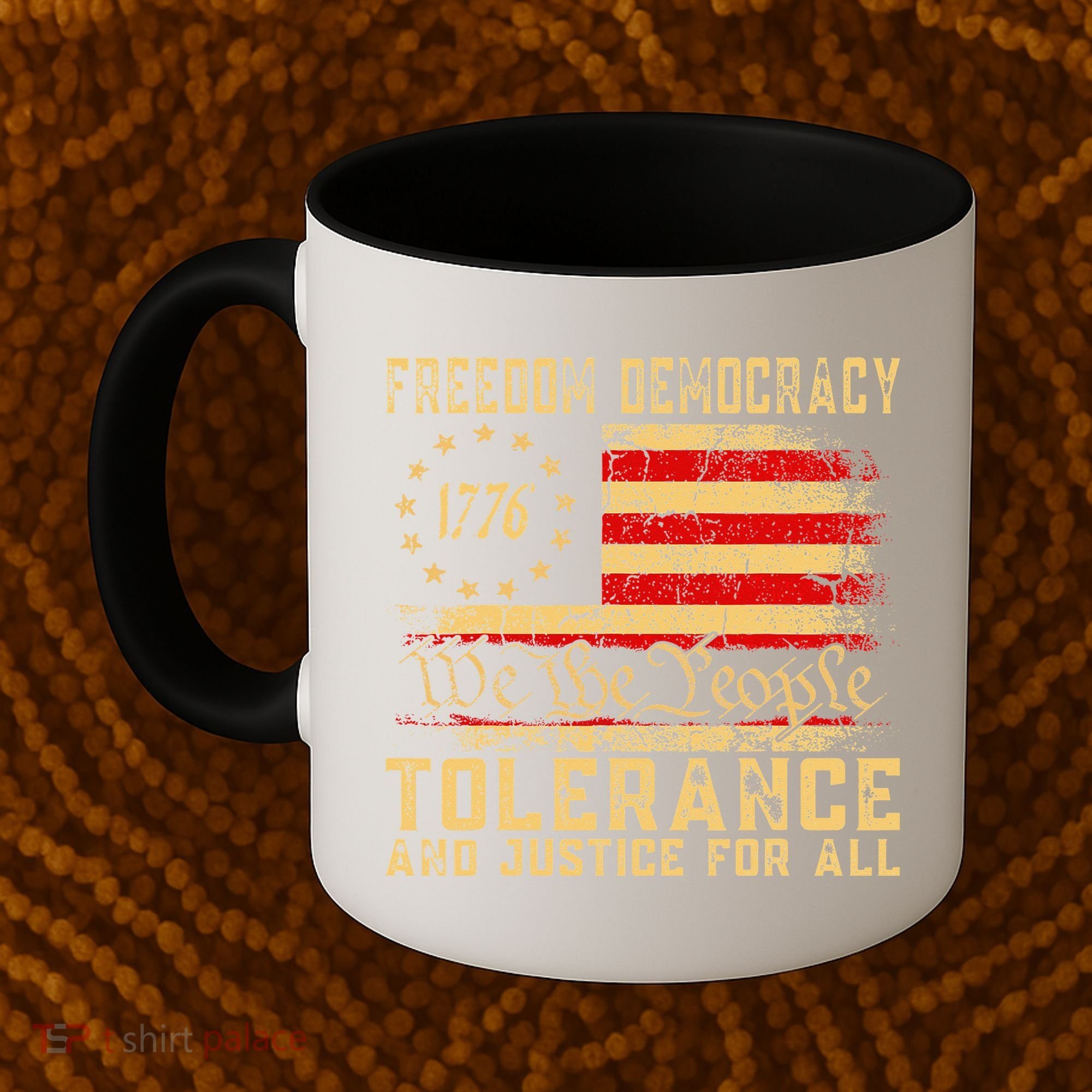 Freedom Democracy Tolerance And Justice For All Hands Off Coffee Mug