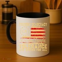 Freedom Democracy Tolerance And Justice For All Hands Off Coffee Mug thumb 4