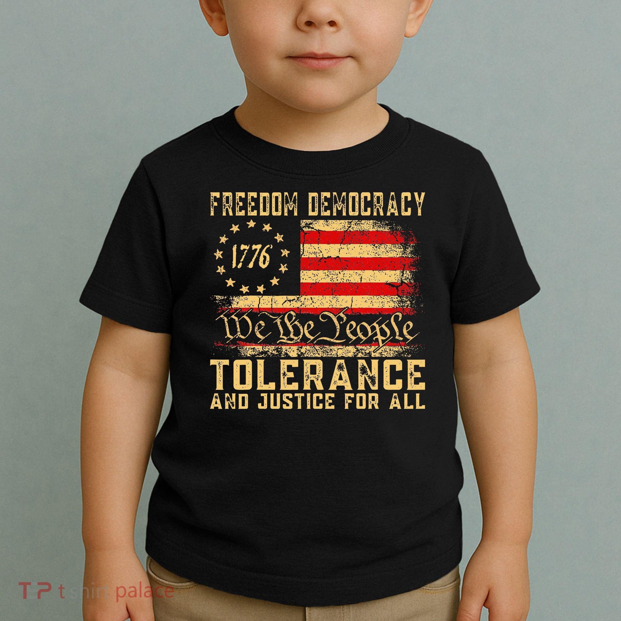 Freedom Democracy Tolerance And Justice For All Hands Off Toddler T-Shirt