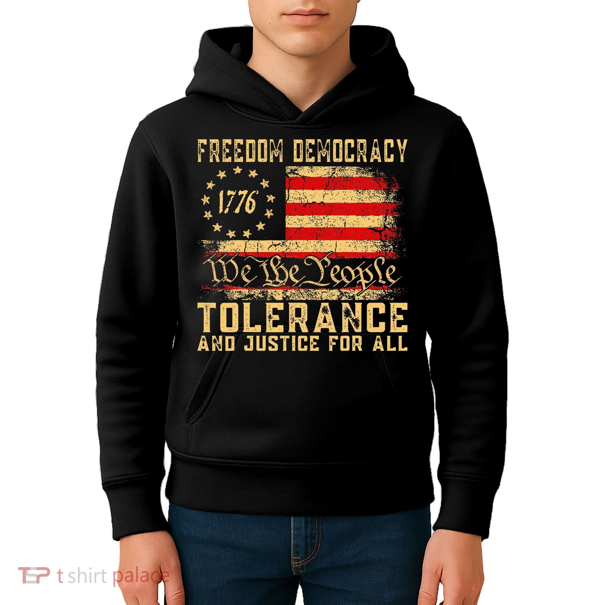 Freedom Democracy Tolerance And Justice For All Hands Off Kids Hoodie