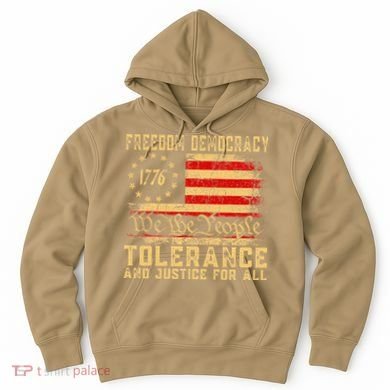 Freedom Democracy Tolerance And Justice For All Hands Off Hoodie