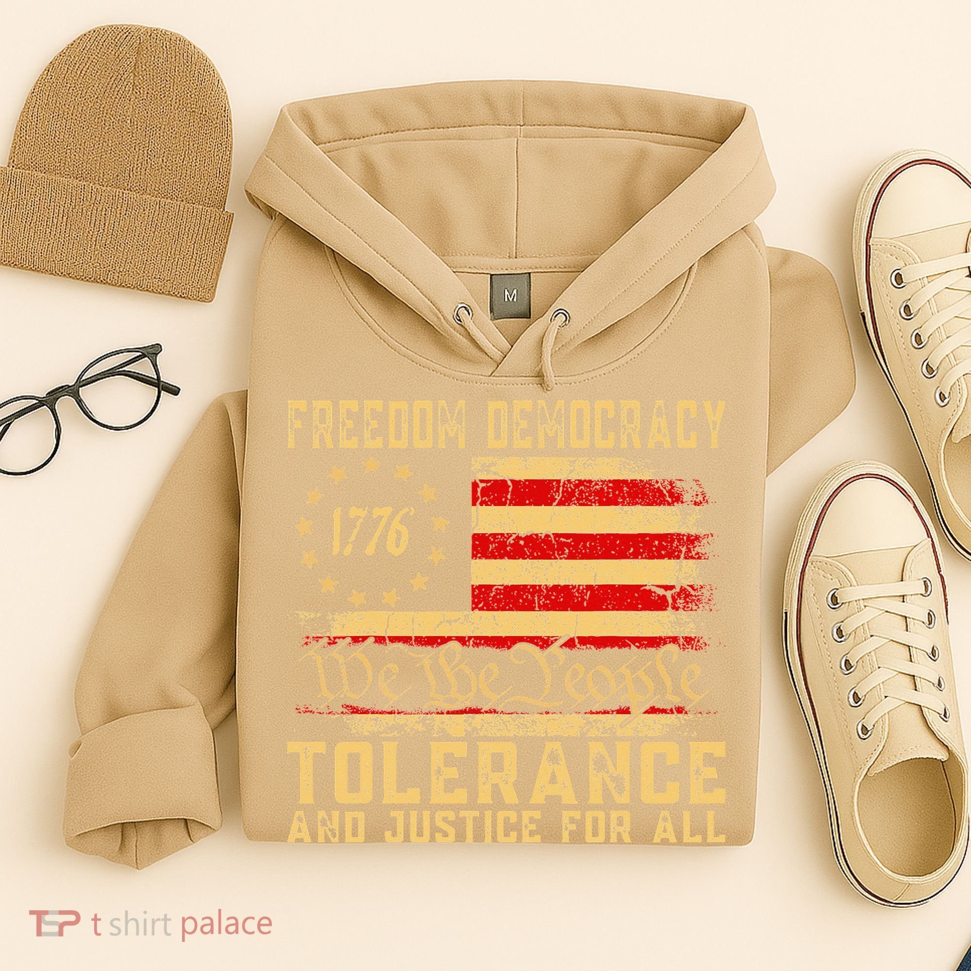 Freedom Democracy Tolerance And Justice For All Hands Off Hoodie