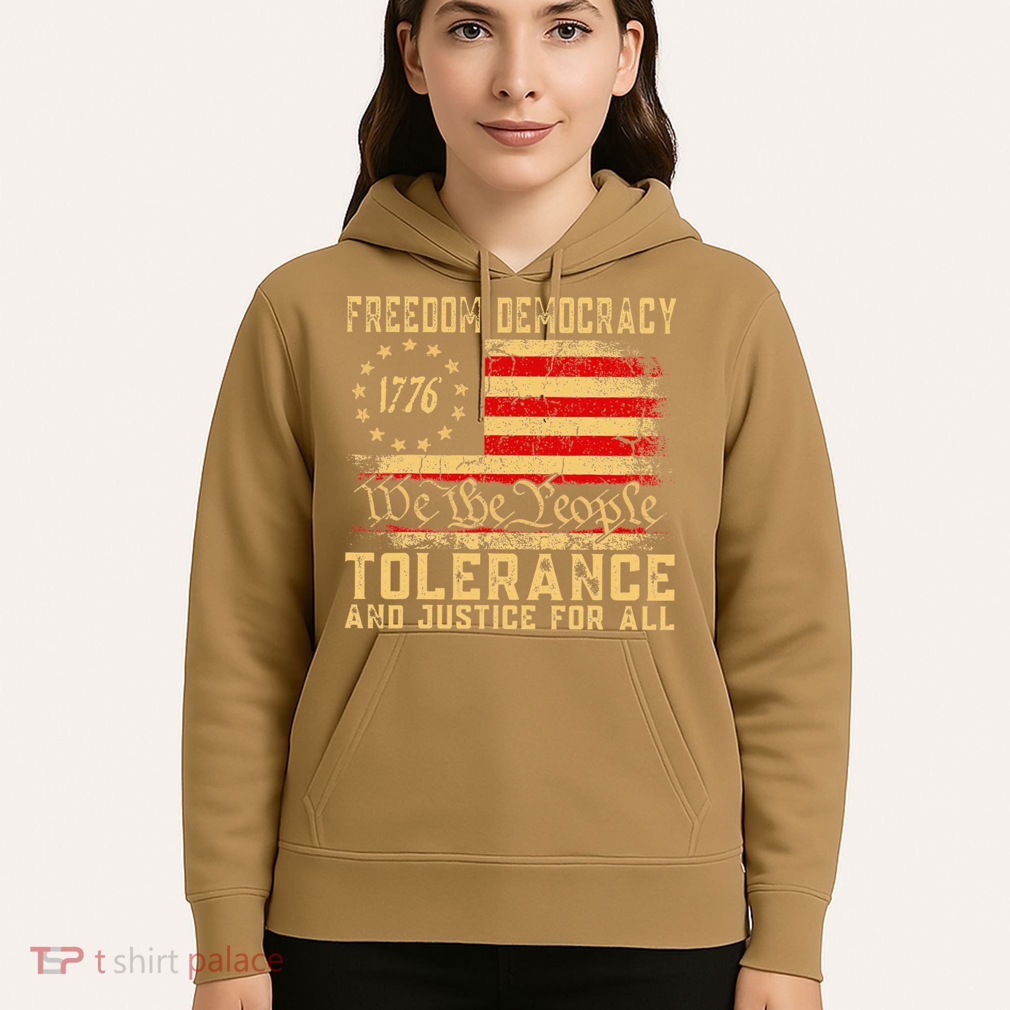 Freedom Democracy Tolerance And Justice For All Hands Off Hoodie