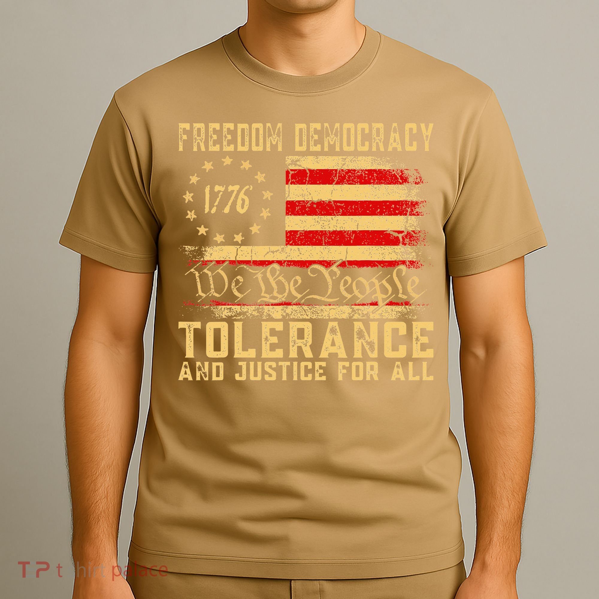 Freedom Democracy Tolerance And Justice For All Hands Off T-Shirt