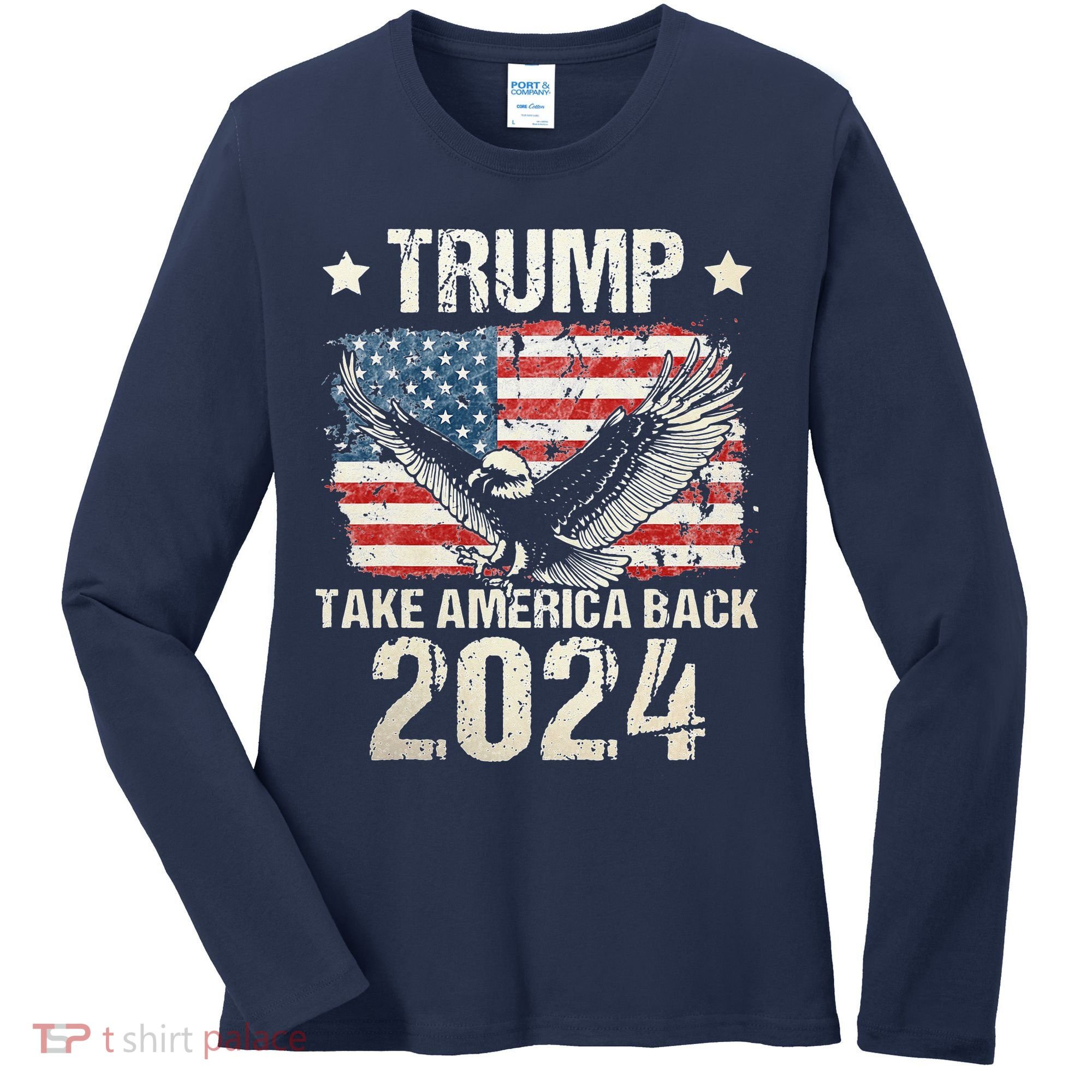 Free Donald Trump Republican Support Women's Long Sleeve Shirt