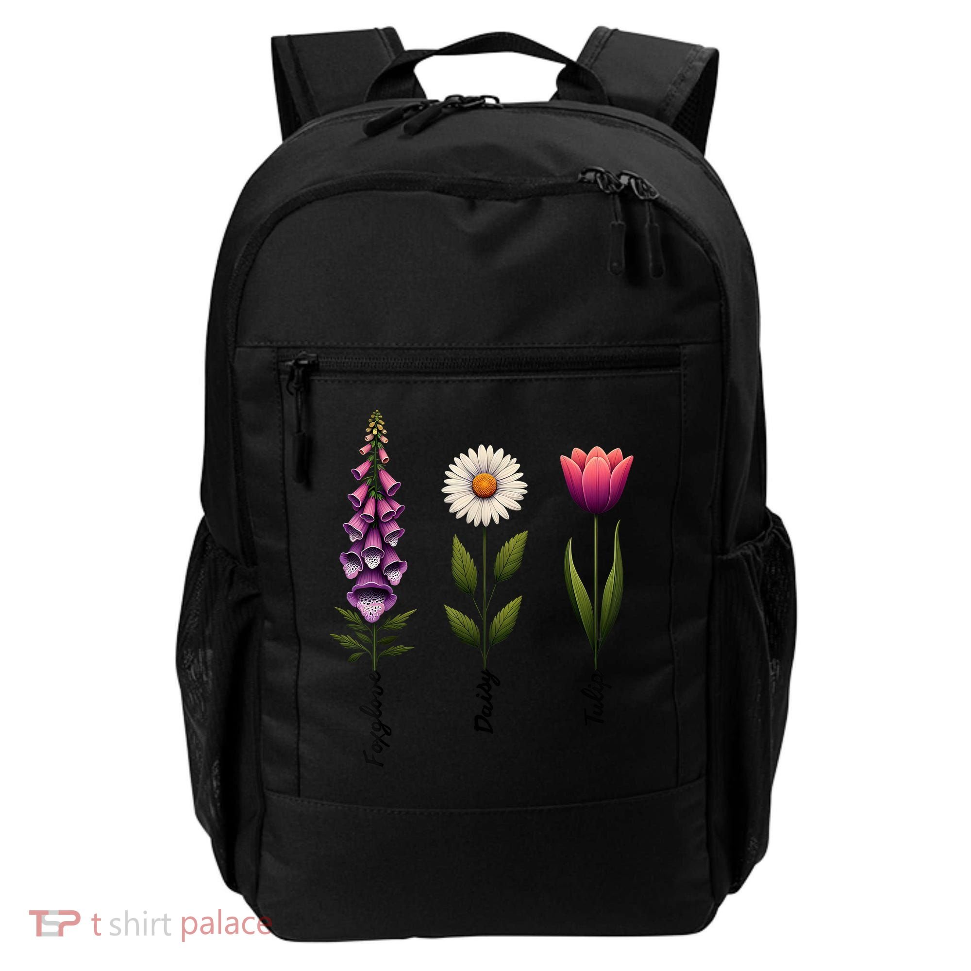 Foxglove Daisy Tulip Floral  Backpack