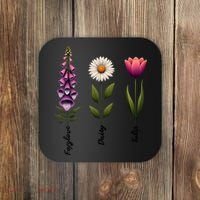 Foxglove Daisy Tulip Floral  Coaster thumb 0