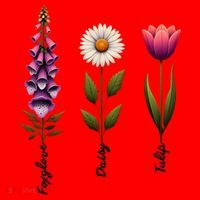 Foxglove Daisy Tulip Floral  Santa Hat thumb 1
