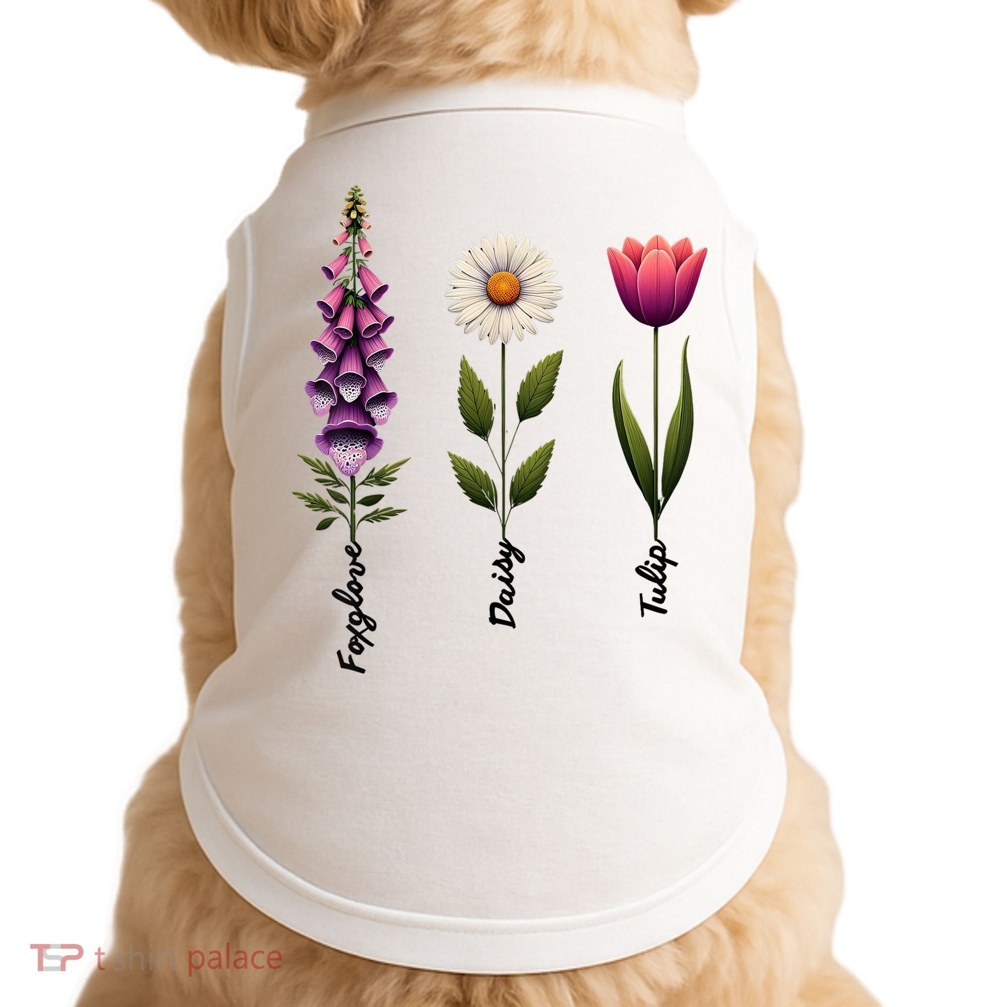 Foxglove Daisy Tulip Floral  Doggie Tank