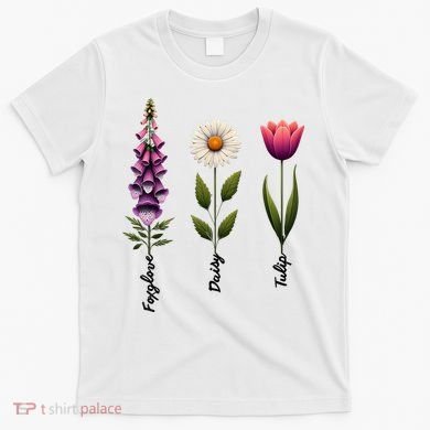 Foxglove Daisy Tulip Floral  T-Shirt