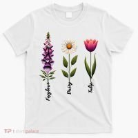 Foxglove Daisy Tulip Floral  T-Shirt thumb 0