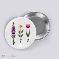 Foxglove Daisy Tulip Floral  Button thumb 0