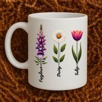 Foxglove Daisy Tulip Floral  Coffee Mug thumb 2