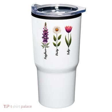 Foxglove Daisy Tulip Floral  Tumbler
