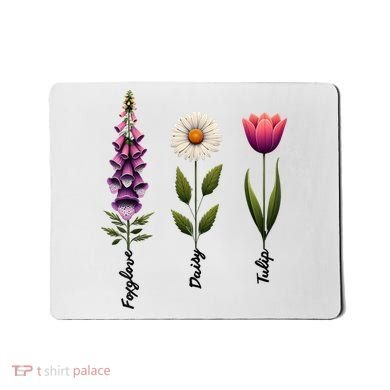 Foxglove Daisy Tulip Floral  Mousepad