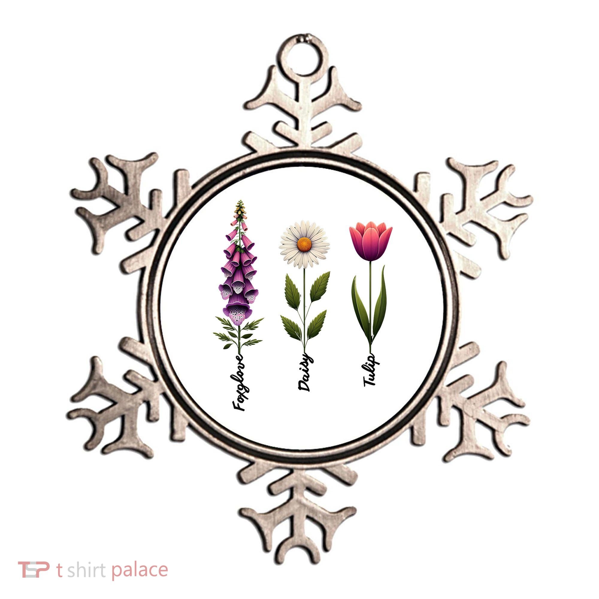 Foxglove Daisy Tulip Floral  Ornament