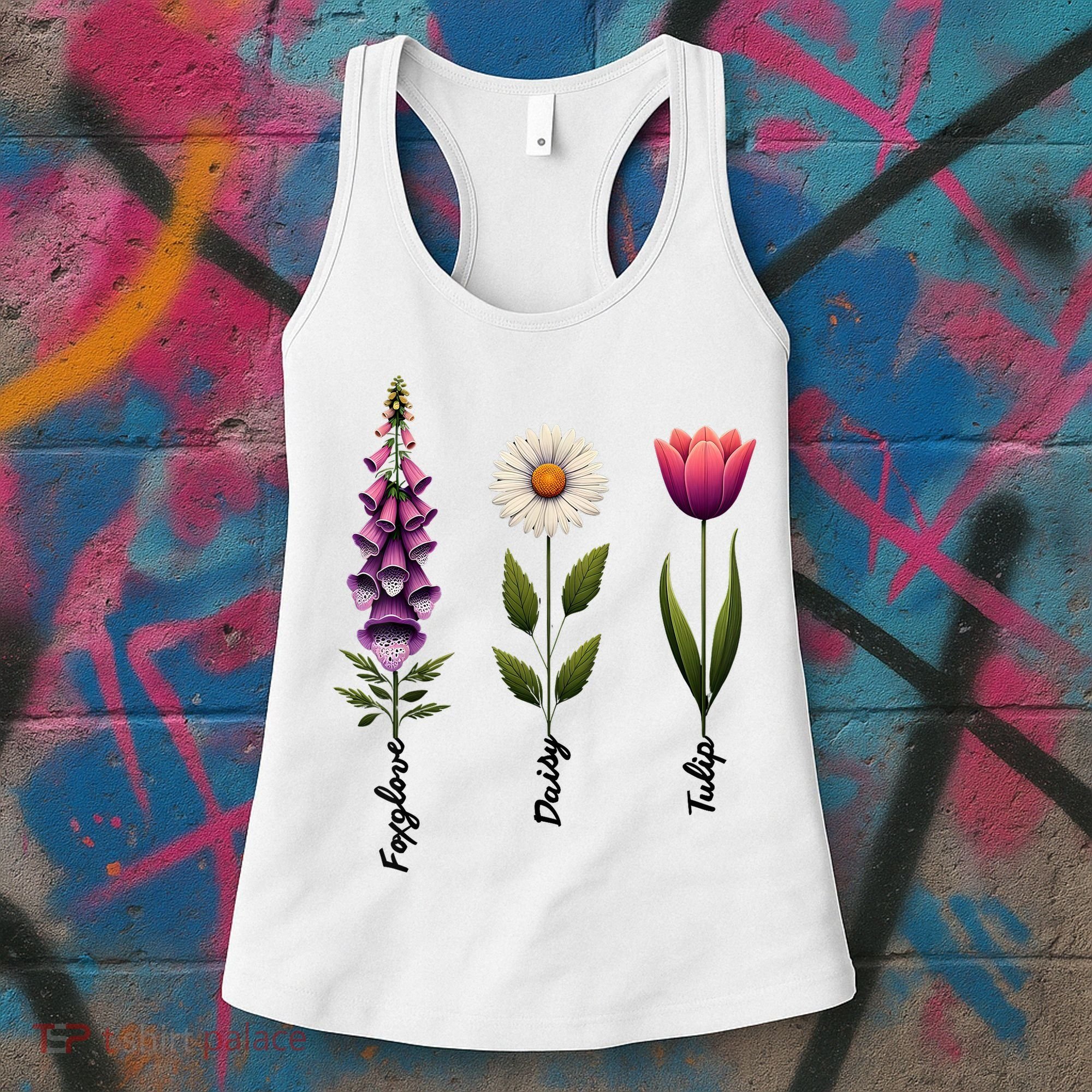 Foxglove Daisy Tulip Floral  Women's Tank Top